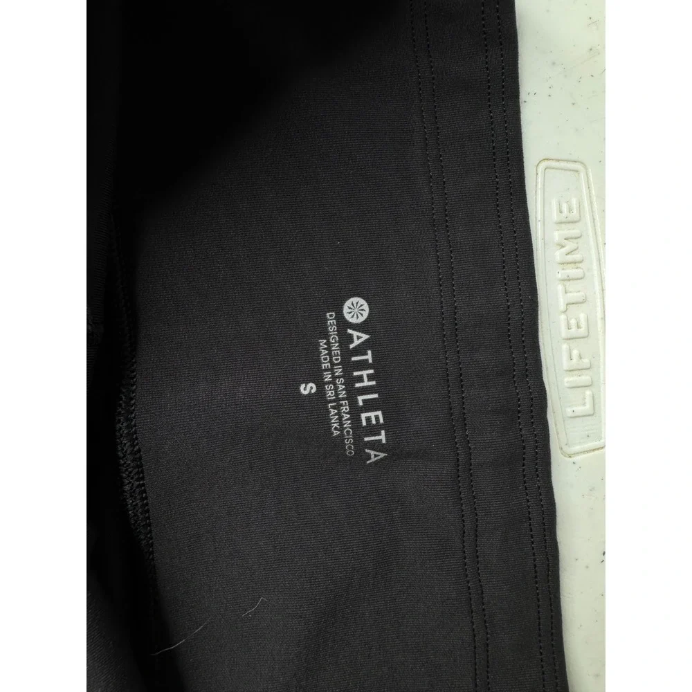 Athleta Women Black High Rise‎ Crop Leggings with Pockets Size S